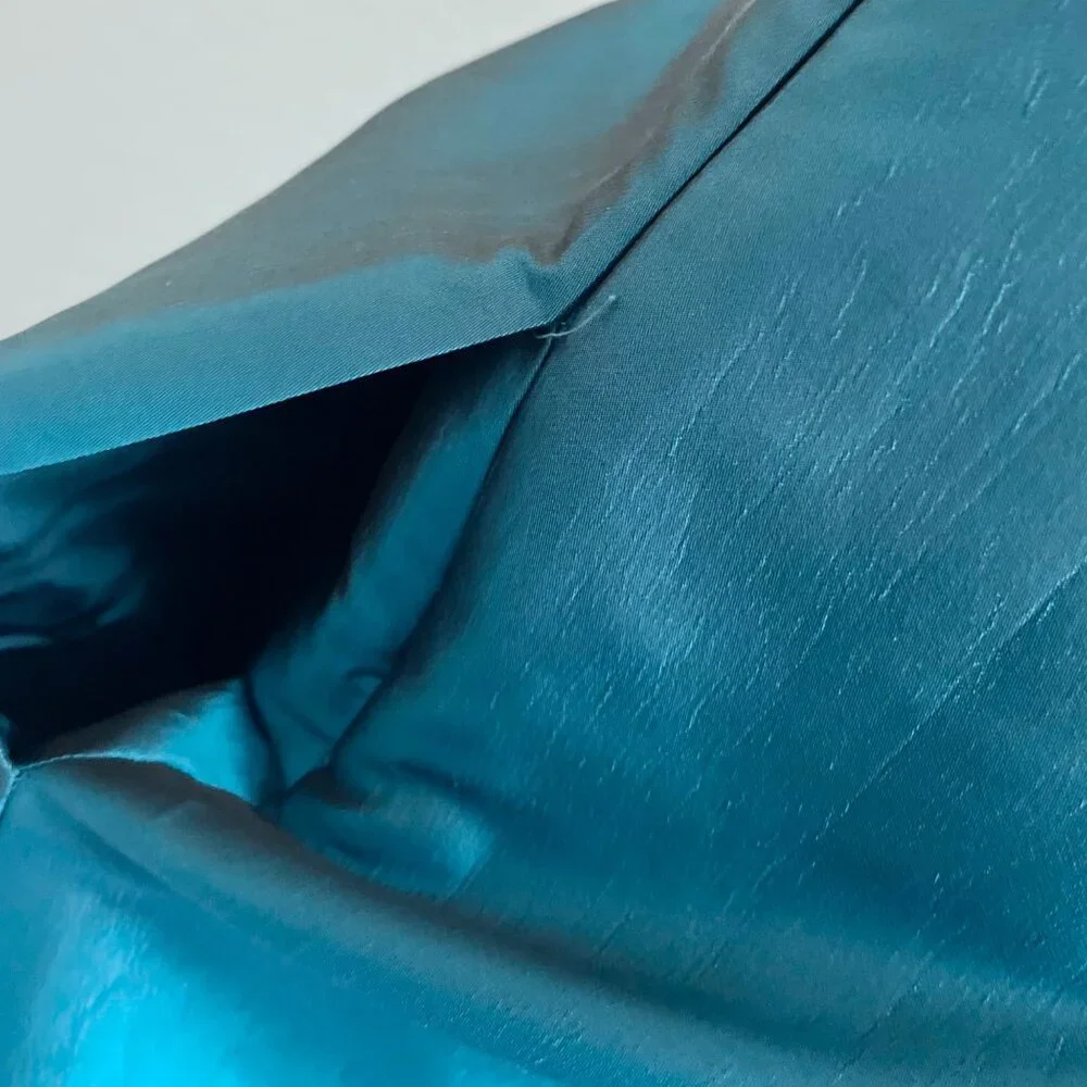 Moschino Teal Satin Cap Sleeve Party Dress - Picture 7 of 15